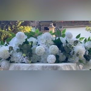 3 Feet/1 Meter Faux Silk White Peony Wedding Flowers